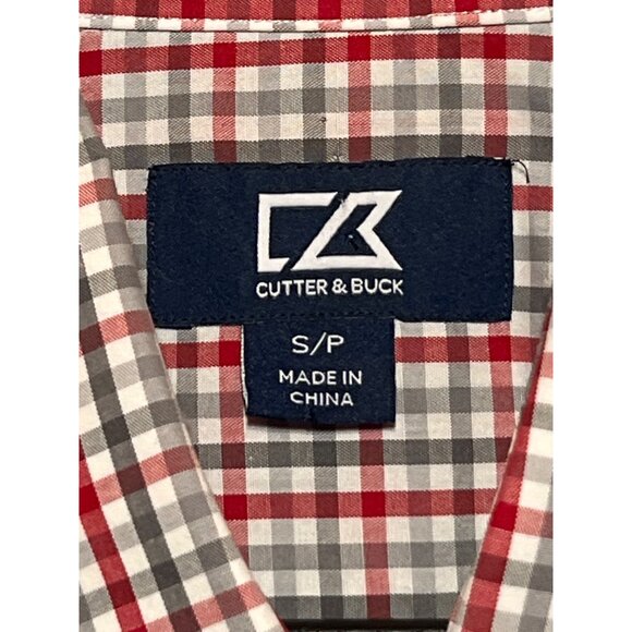 Arizona Cardinals Cutter & Buck Mens Long Sleeve Button-Down Plaid Shirt Red/Whi - Picture 9 of 10
